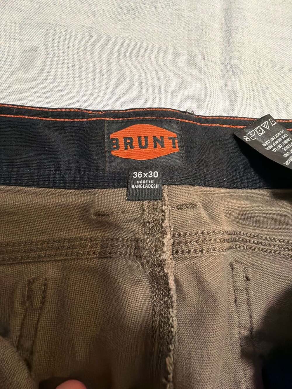 Brunt The Torra Work Pant Brown Canvas Utility Cargo Pants 36x30